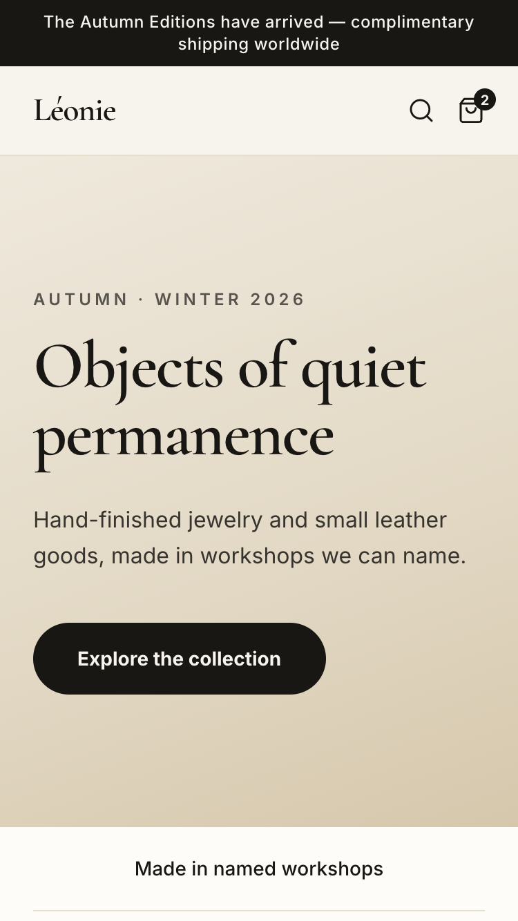 Maison theme on mobile
